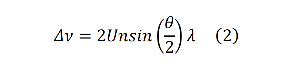Δν=2Unsin(θ/2)λ(2)