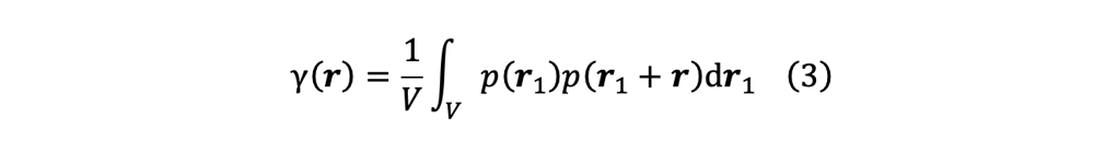 γ(r)=1/V ∫_V〖p(r1 )p(r1+r)dr1 〗