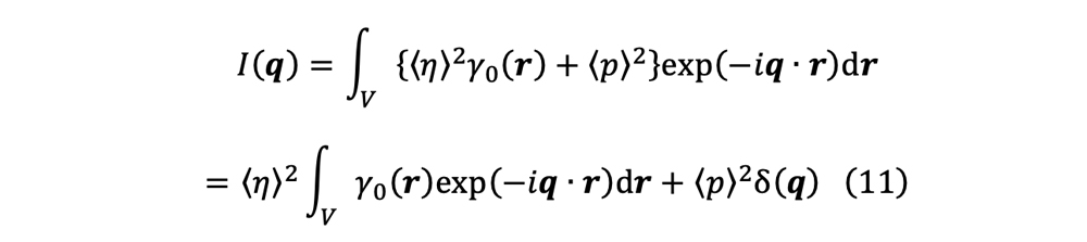 I(q)=∫_Vγ(r)exp(-iq∙r)dr